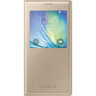 Чехол Samsung S-View Cover книжка с окошком для Galaxy A7 (EF-CA700BFEGRU, золотой)