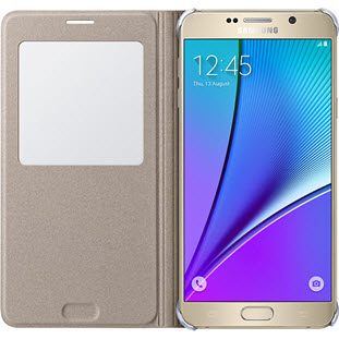 Фото товара Samsung S-View Cover книжка с окошком для Galaxy Note 5 (EF-CN920PFEGRU, золотой)