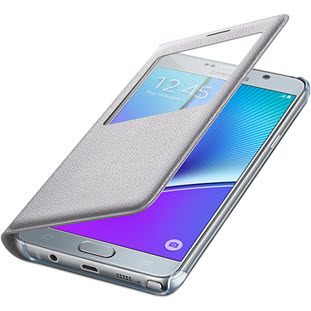 Чехол Samsung S-View Cover книжка с окошком для Galaxy Note 5 (EF-CN920PSEGRU, серебристый)