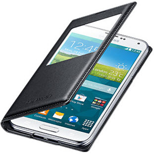 Чехол Samsung S-View Cover книжка с окошком для Galaxy S5 (EF-CG900BBEGRU, черный)