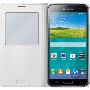 Фото товара Samsung S-View Cover книжка с окошком для Galaxy S5 (EF-CG900BWEGRU, белый)