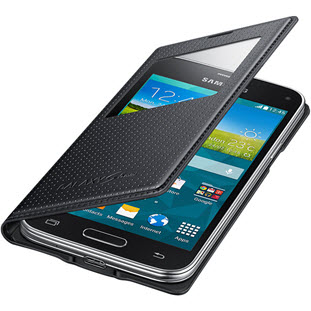 Чехол Samsung S-View Cover книжка с окошком для Galaxy S5 mini (EF-CG800BBEGRU, черный)