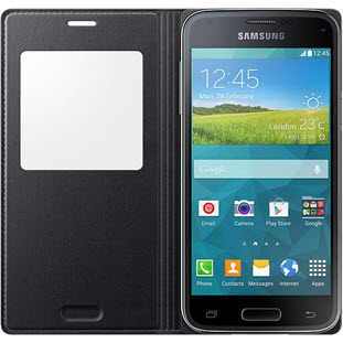 Фото товара Samsung S-View Cover книжка с окошком для Galaxy S5 mini (EF-CG800BBEGRU, черный)