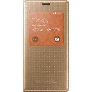 Фото товара Samsung S-View Cover книжка с окошком для Galaxy S5 mini (EF-CG800BFEGRU, золотой)