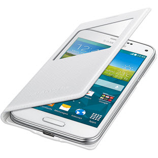 Чехол Samsung S-View Cover книжка с окошком для Galaxy S5 mini (EF-CG800BWEGRU, белый)