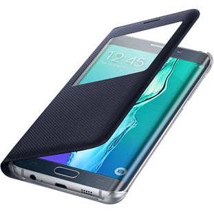 Чехол Samsung S-View Cover книжка с окошком для Galaxy S6 Edge+ (EF-CG928PBEGRU, черный)