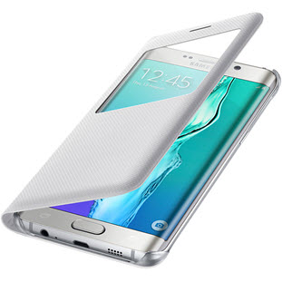 Чехол Samsung S-View Cover книжка с окошком для Galaxy S6 Edge+ (EF-CG928PWEGRU, белый)