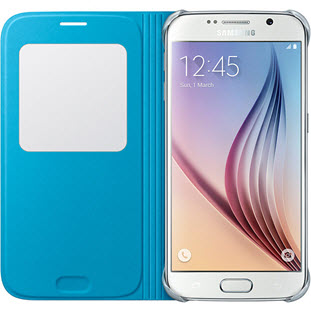 Фото товара Samsung S-View Cover книжка с окошком для Galaxy S6 (EF-CG920PLEGRU, голубой)