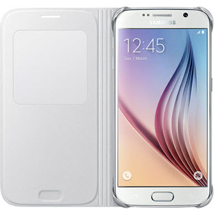 Фото товара Samsung S-View Cover книжка с окошком для Galaxy S6 (EF-CG920PWEGRU, белый)