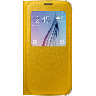 Фото товара Samsung S-View Cover книжка с окошком для Galaxy S6 (EF-CG920PYEGRU, желтый)