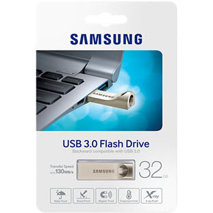 Фото товара Samsung BAR USB 3.0 32Gb (MUF-32BA/APC, золотистый)