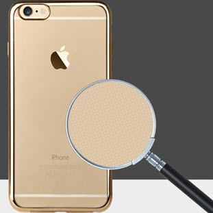 Фото товара Silco силиконовый для iPhone 6/6S (прозрачный с золотой окантовкой)