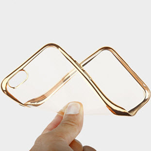 Фото товара Silco силиконовый для iPhone 6/6S (прозрачный с золотой окантовкой)
