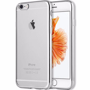Чехол Silco силиконовый для iPhone 6 Plus/6S Plus (прозрачный с серебристой окантовкой)