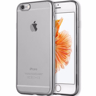 Чехол Silco силиконовый для iPhone 6 Plus/6S Plus (прозрачный с серой окантовкой)