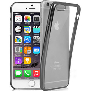 Фото товара Silco силиконовый для iPhone 6 Plus/6S Plus (прозрачный с серой окантовкой)