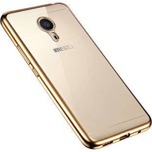 Фото товара Silco силиконовый для Meizu M3 Note (глянцевый прозрачный с золотой окантовкой)