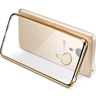 Фото товара Silco силиконовый для Meizu M3 Note (глянцевый прозрачный с золотой окантовкой)