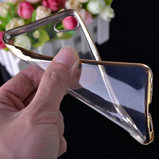 Фото товара Silco силиконовый для Meizu U10 (глянцевый прозрачный с золотой окантовкой)