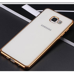 Фото товара SkinBox silicone chrome border 4People для Samsung Galaxy A3 2016 (золотистый)