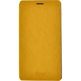 Чехол SkinBox Lux кожаный книжка для Lenovo K920 (желтый)