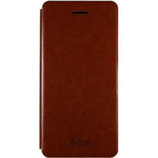 Чехол SkinBox Lux кожаный книжка для Lenovo S90 (коричневый)