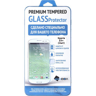 Защитное стекло SkinBox для Sony Xperia Z3+ (0.3mm, 2.5D, 2шт.)