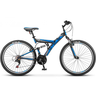 Велосипед STELS Focus V 26 21-sp V030 (2018) (рама 18", черный/синий)