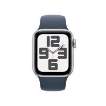 Фото товара Apple Watch SE (2023) 40mm Silver Aluminium Case with Storm Blue Sport Band (GPS) (размер M/L)