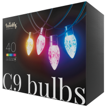 Электрическая гирлянда Twinkly C9 Lights, 40 RGB диодов, зеленый провод, BT+WiFi, Gen II, IP44