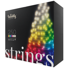 Электрическая гирлянда LED Twinkly Strings Special edition (Multicolor + White edition) - 250 шт. (20 м) RGB + W + BT + Wi-Fi (TWS250SPP-BEU) Generation II (черный провод)