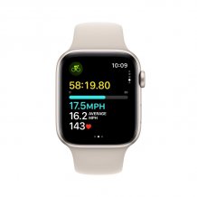 Фото товара Apple Watch SE (2023) 44mm Starlight Aluminum Case with Starlight Sport Band (GPS) (размер S/M)