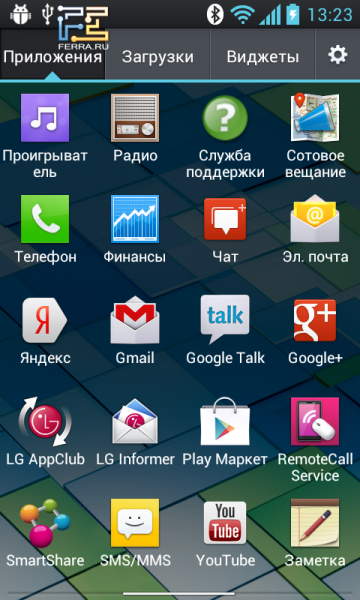 Многообразие софта на LG Optimus L7