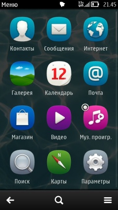 Пользовательский интерфейс Nokia 500.