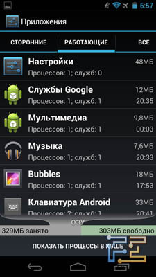 Список работающих приложений на Galaxy Nexus