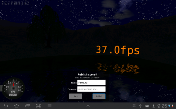 Результаты Nenamark2 для Samsung Galaxy Tab 7.7