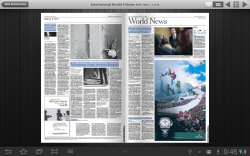 Газета International Herald Tribune на Samsung Galaxy Tab 7.7, обзор всего листа